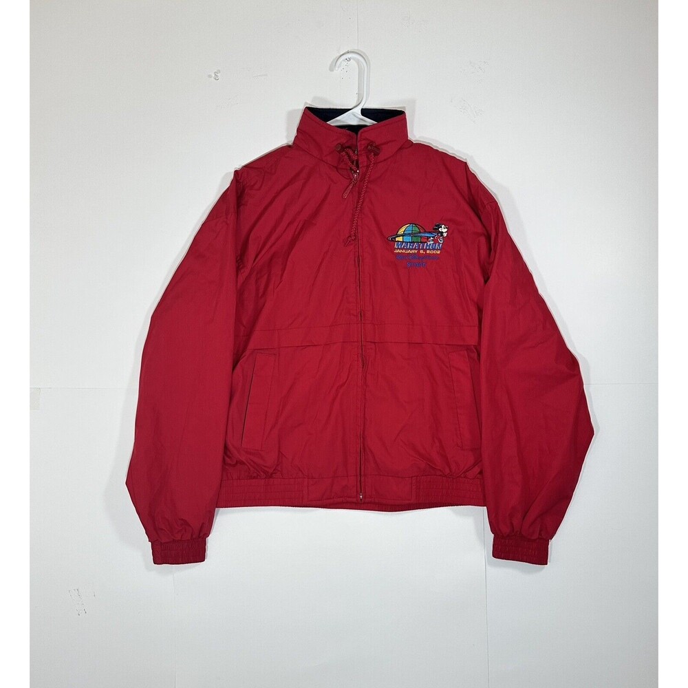 Vintage Walt Disney World Staff Cast Member Marathon Windbreaker 2002 Red Medium